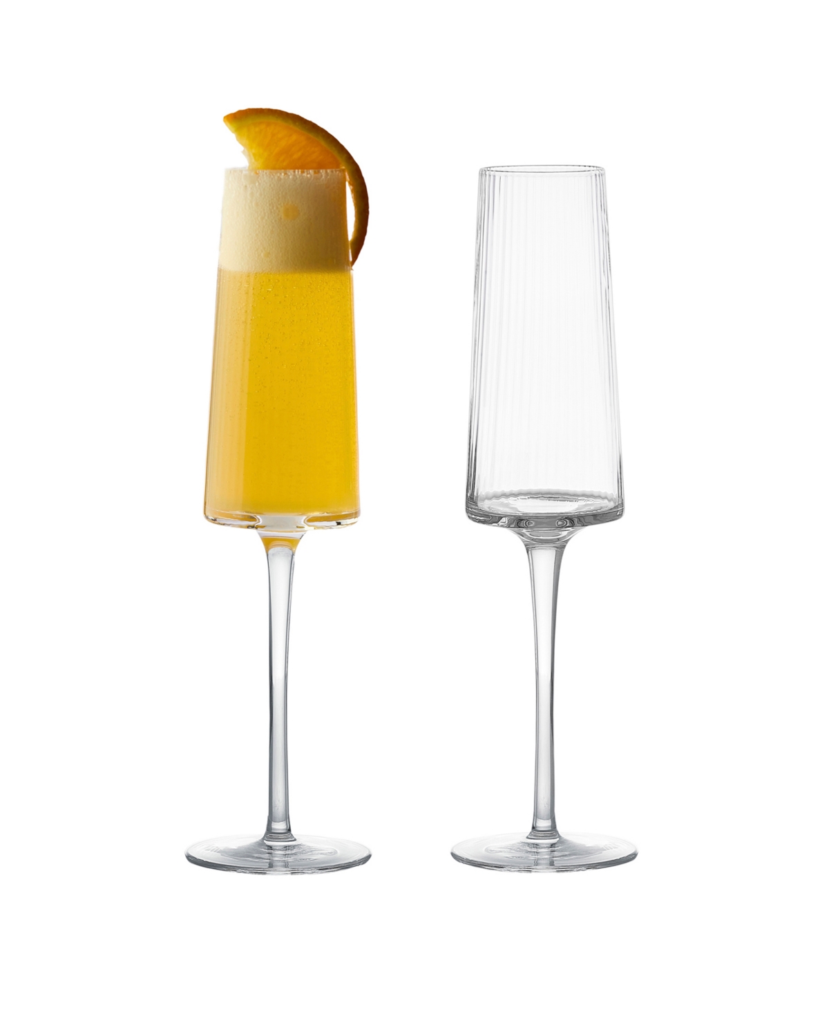 Anton Studio Designs Empire Clear Champagne Flutes, Set Of 2 In Clear