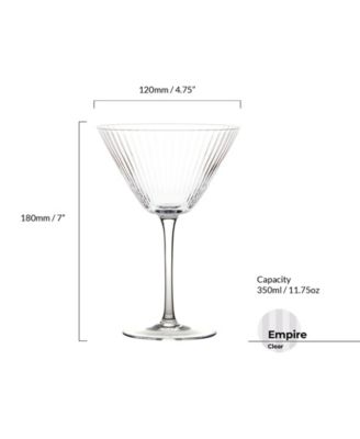 Empire Clear Cocktail Glasses, Set of 2