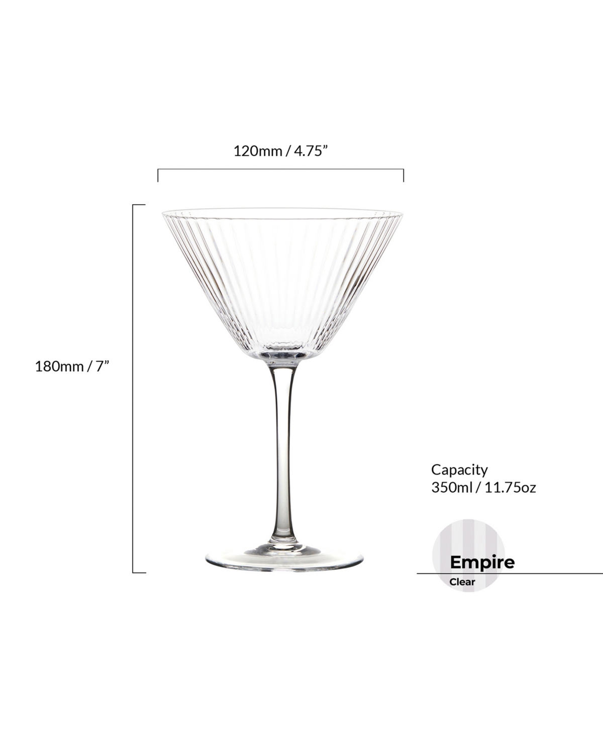 Anton Studio Designs Empire Clear Cocktail Glasses, Set Of 2 In Clear