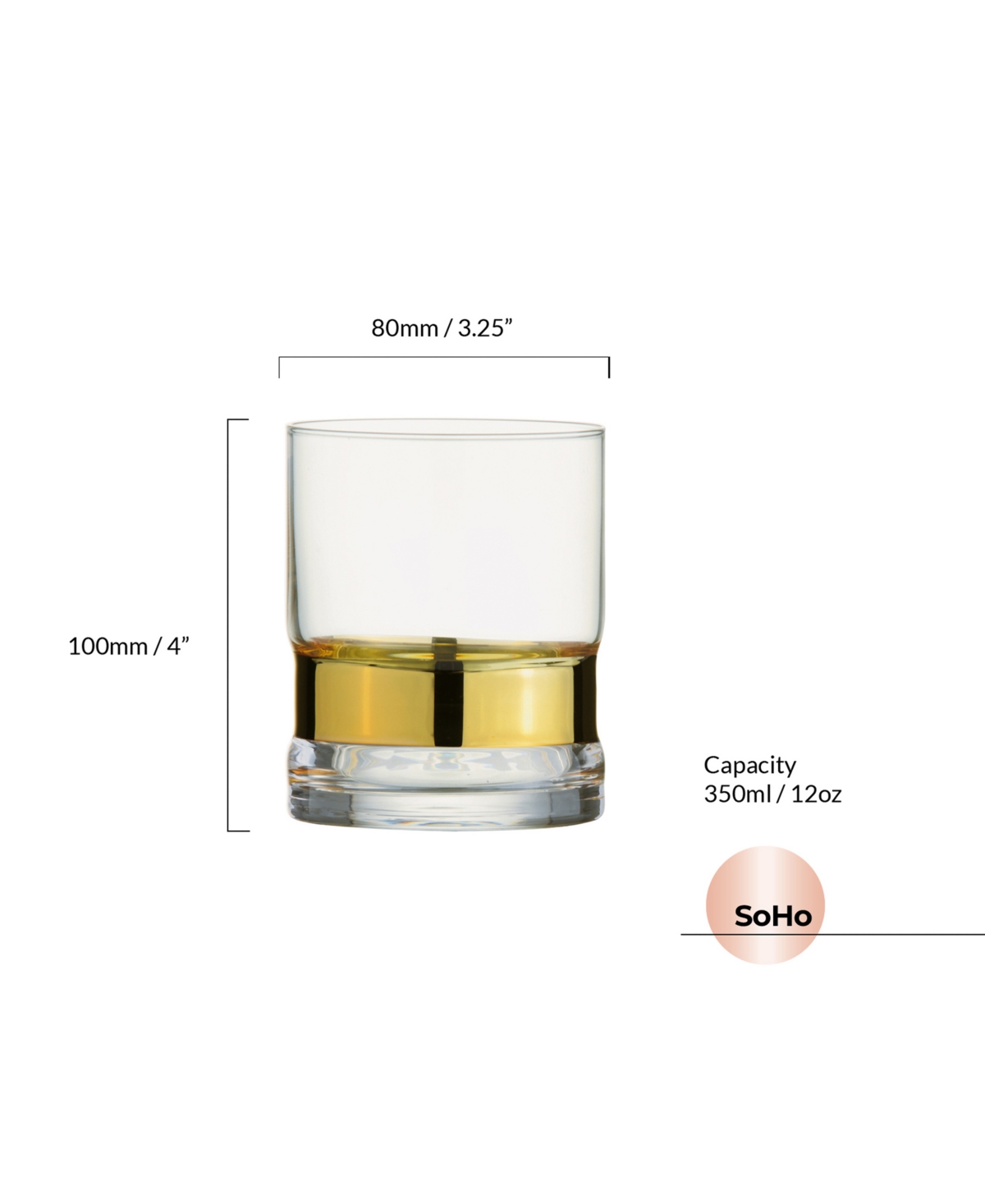 Anton Studio Designs Soho Double Old Fashioned Tumblers, Set Of 2 In Gold