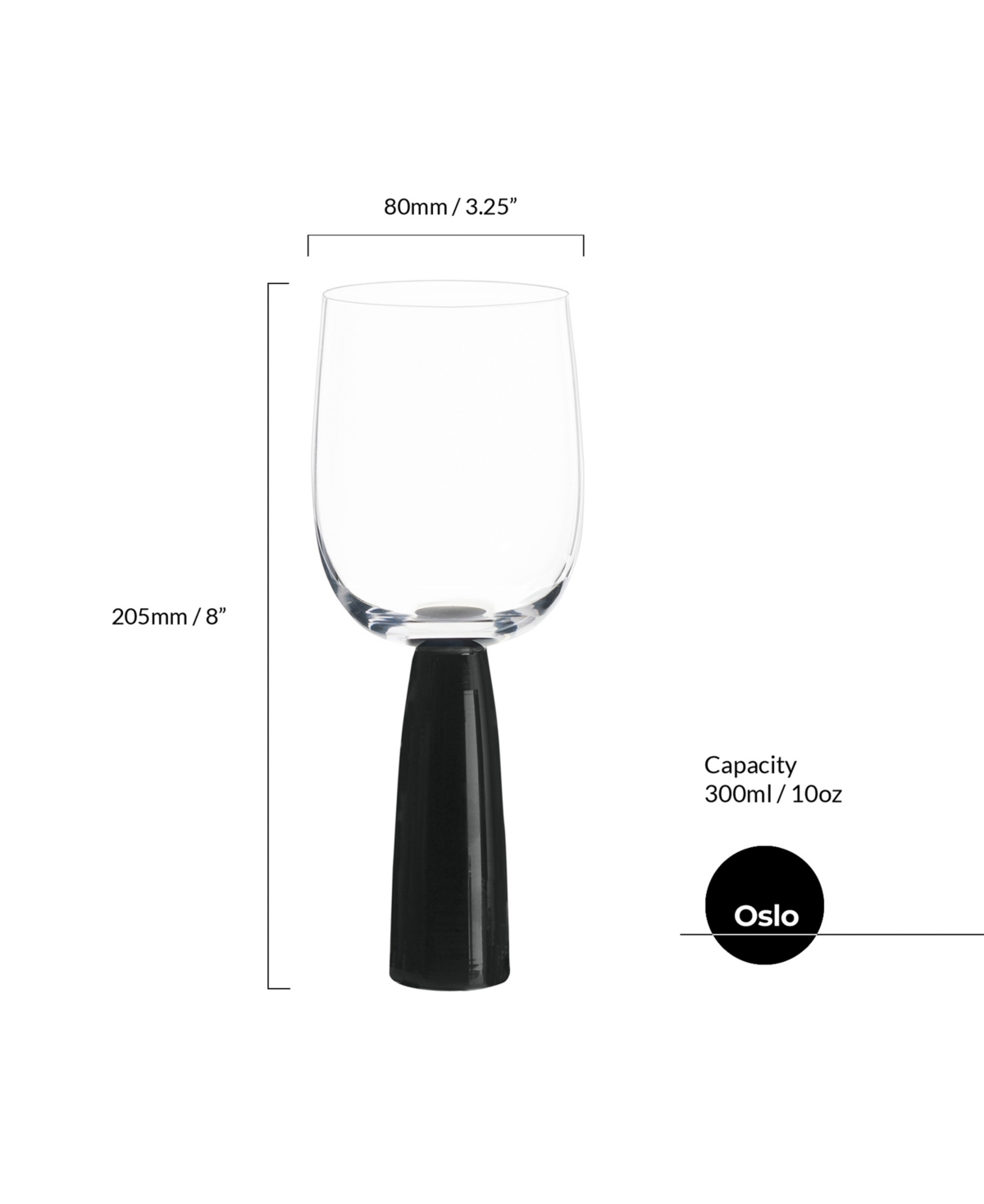 Anton Studio Designs Oslo Wine Glasses, Set Of 2 In Black