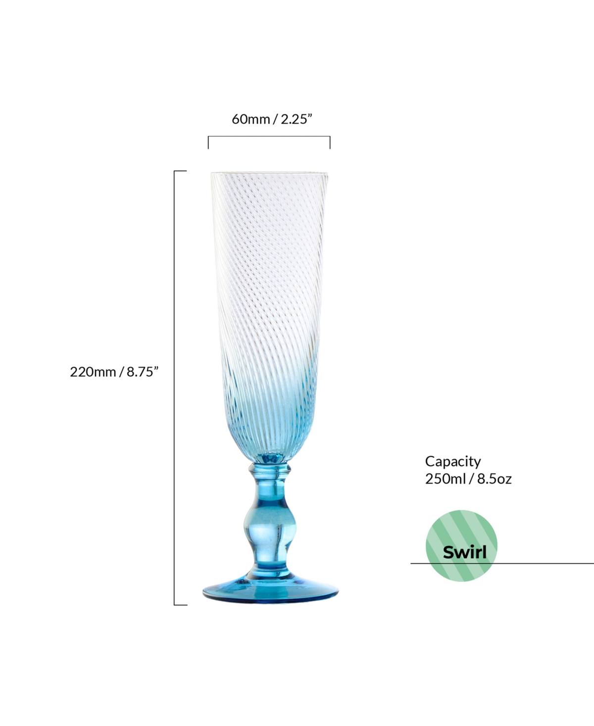 Anton Studio Designs Swirl Champagne Flutes, Set Of 4 In Multicolor