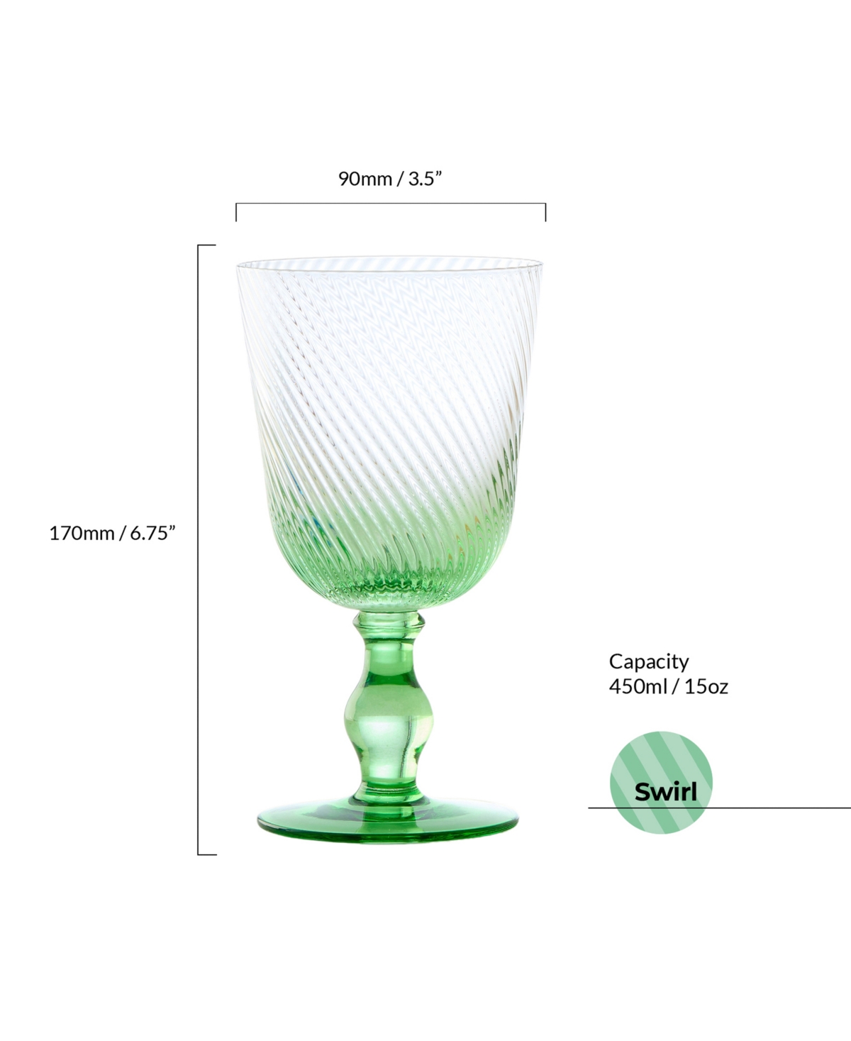 Anton Studio Designs Swirl Wine Glasses, Set Of 4 In Multicolor