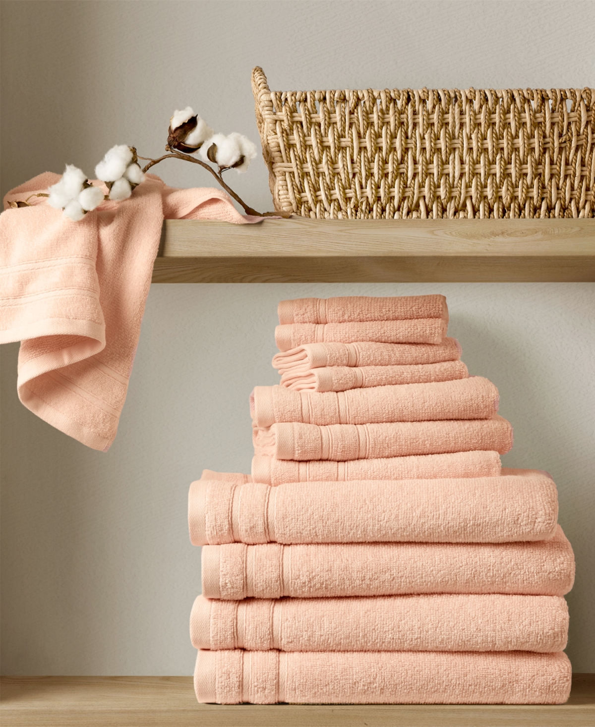 510 Design Essential Quick Dry Cotton 12-pc. Bath Towel Set In Blush
