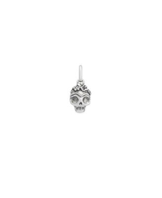 Mexican Skull Sterling Silver-Plated Metal Alloy Charms