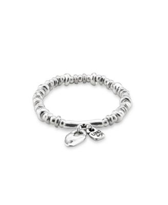 Sterling Silver Heart Padlock Metal Clad Bracelet