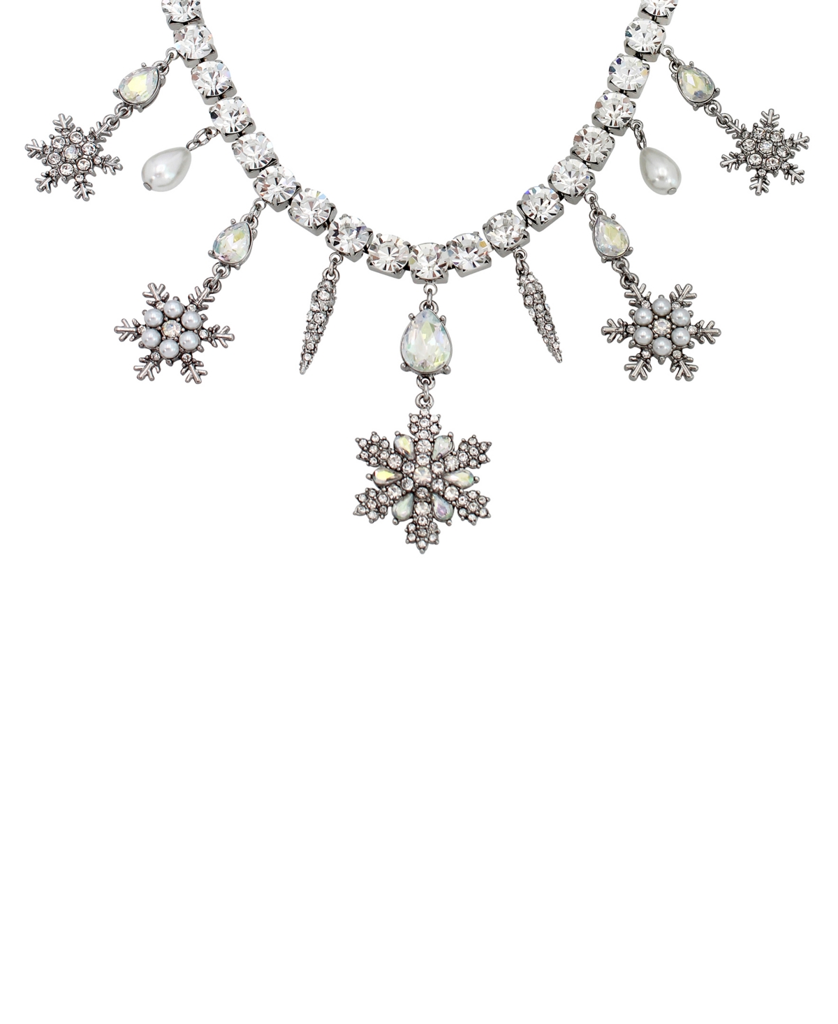 BETSEY JOHNSON FAUX STONE SNOWFLAKE GEM BIB NECKLACE 