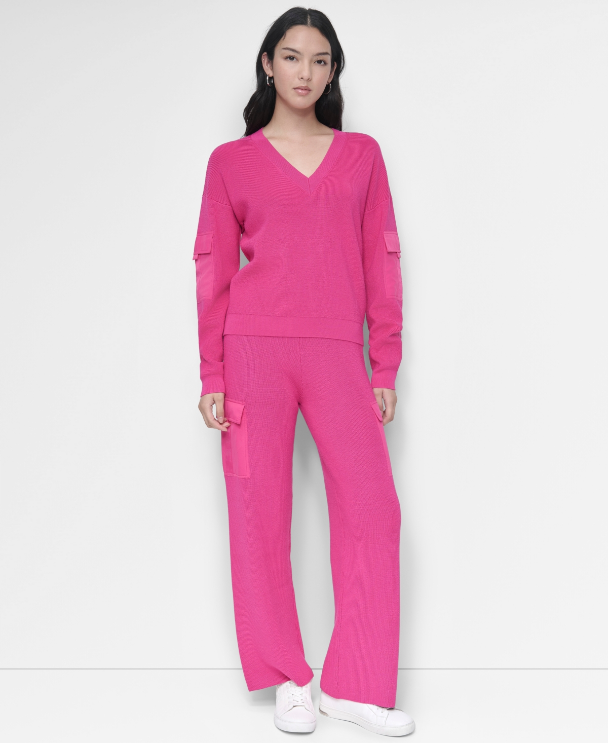 Dkny Women's Cargo V-Neck Sweater