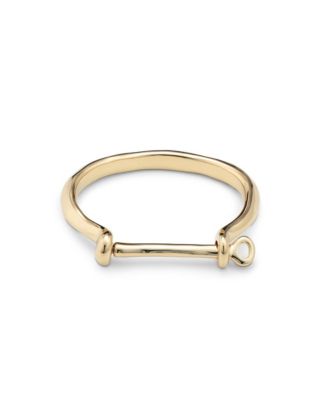 Sterling Silver and 18k Gold Plated Shackle-Shaped Clasp Bracelet