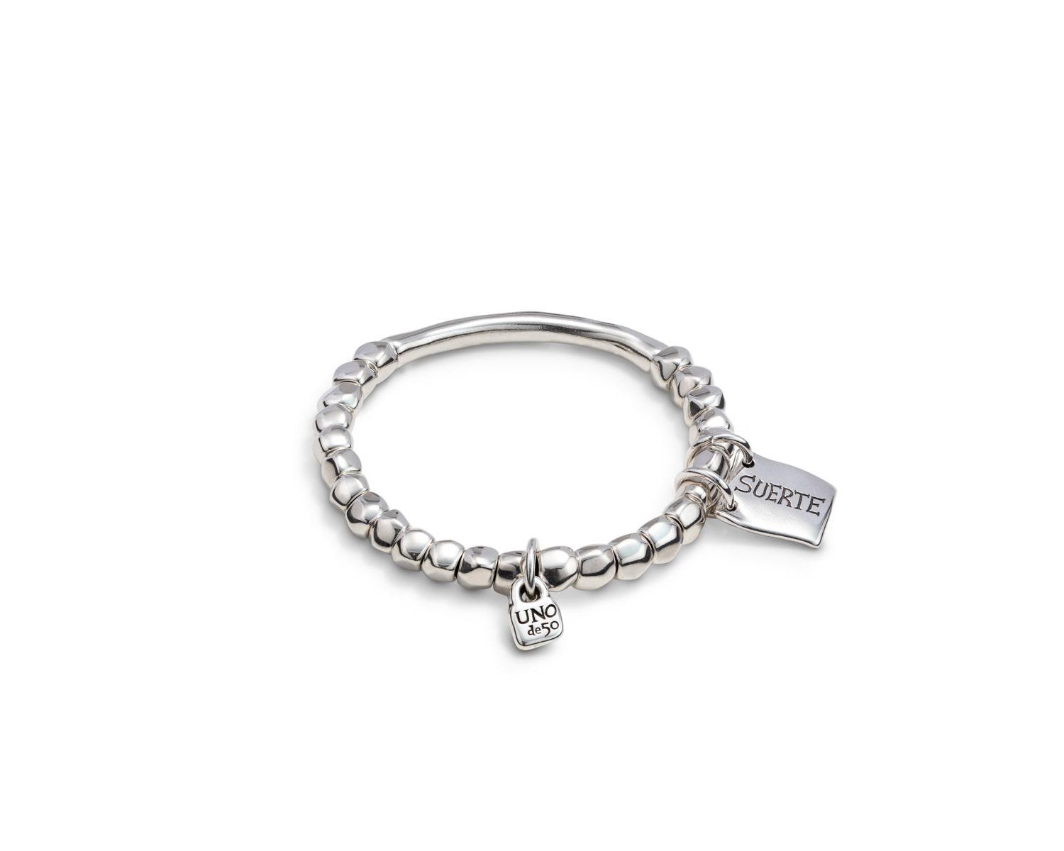 Sterling Silver Tubular Piece Beads Message Bracelet
