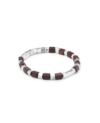 UNOde50 Sterling Silver Olive Wood Beads Bracelet 20590₽