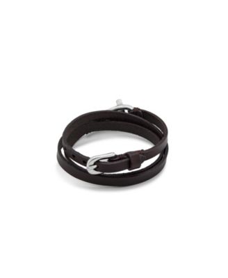 Small Central Link Leather Bracelet