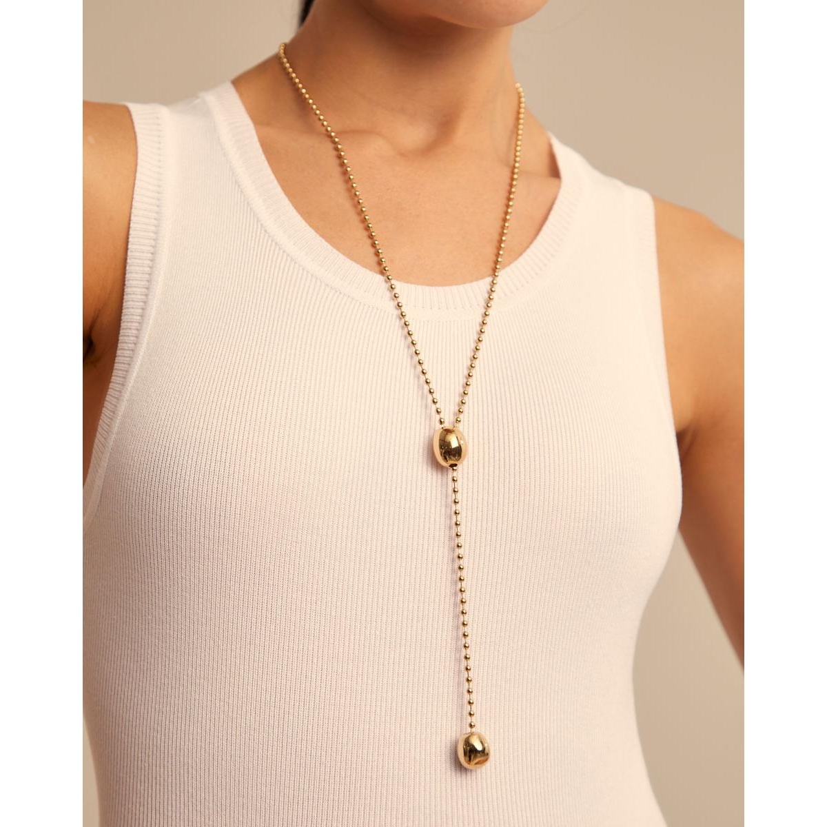 Unode50 18k Gold Plated Metal Alloy Necklace With Height-adjustable Chain In Gold