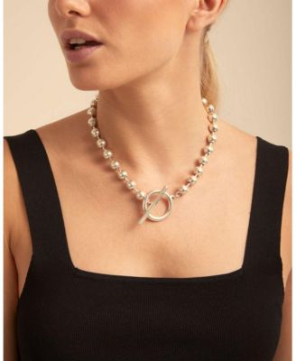 Sterling Silver Circle Logo Necklace 