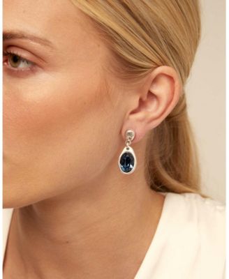 Sterling Silver Metal Clad Drop Shaped Earrings