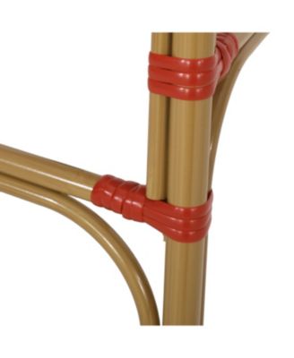 Streamdale Parisian-Inspired Aluminum Barstools with Woven Wicker