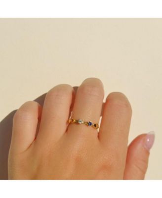 Sterling Silver Multicolor Sapphire Accent Ring