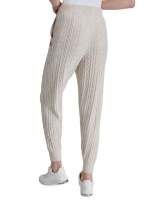 Women's Drawstring Cable Knit Joggers