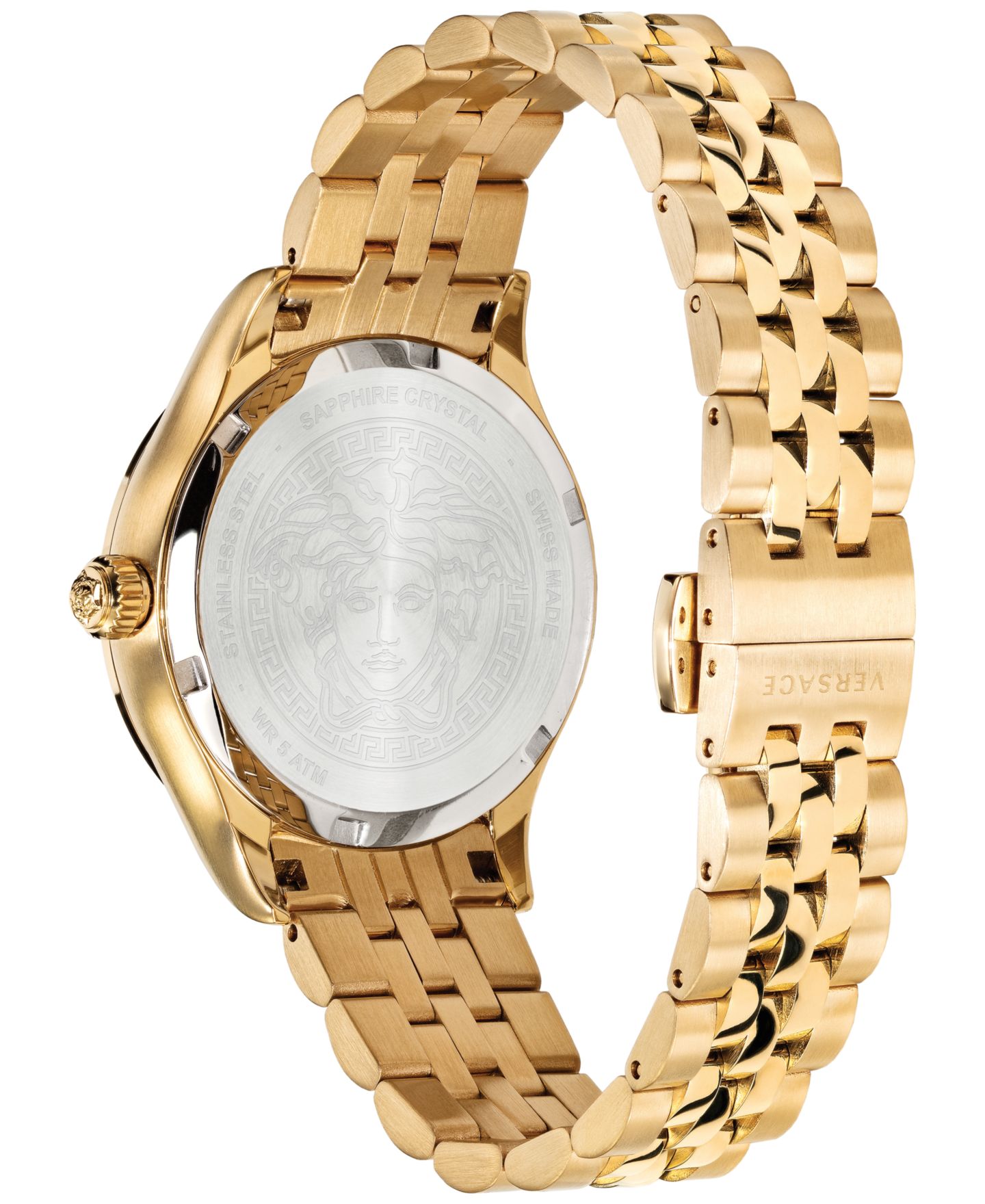 Женские часы Versace Swiss Hellenyium Gold Ion Plated Bracelet Watch 36mm — фото 3