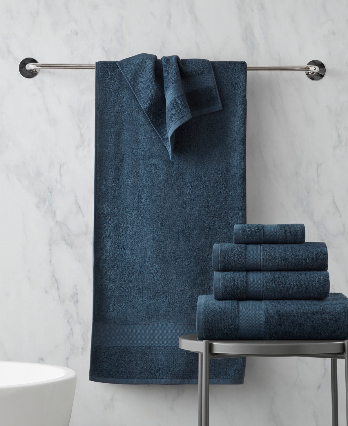 510 Design Premium Turkish Cotton Plush 6-pc. Bath Towel Set In Navy