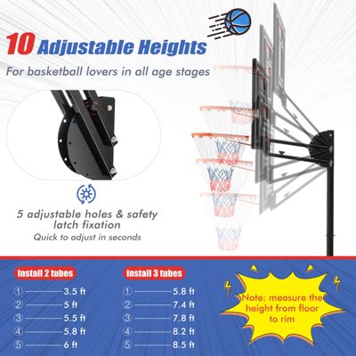 Adjustable Basketball Hoop (5-10 Feet) for Indoor and Outdoor Play