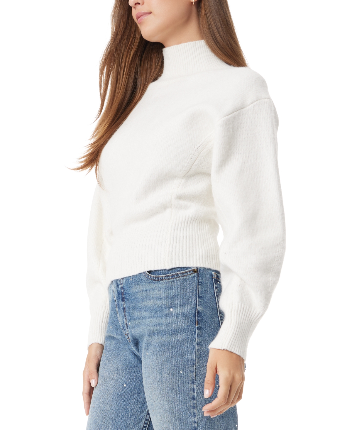 Shop Sam Edelman Women's Lyric Bow-back Wide-hem Sweater In Gardenia