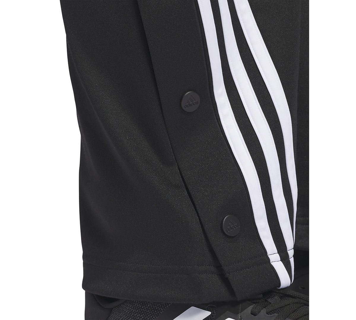 adidas Plus Size Three-Stripe Snap-Hem Track Pants -whit