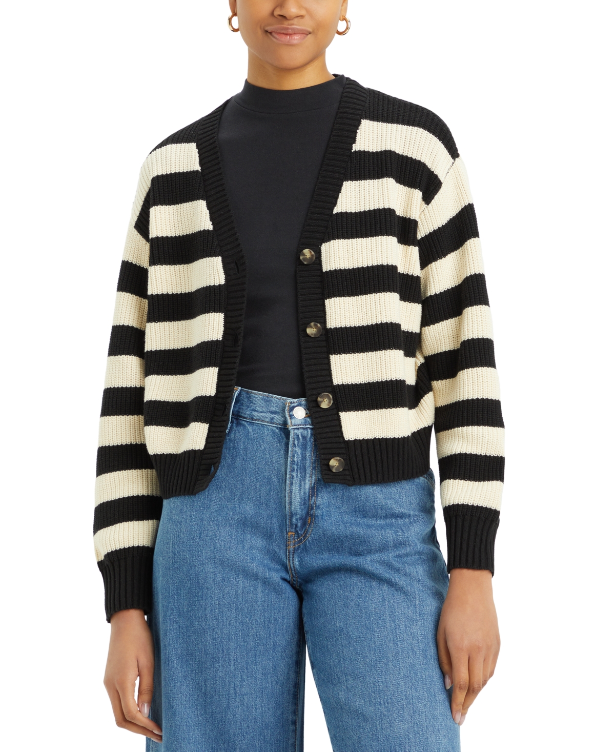 LEVI'S WOMEN'S SNOWFLAKE BUTTON-FRONT CARDIGAN 