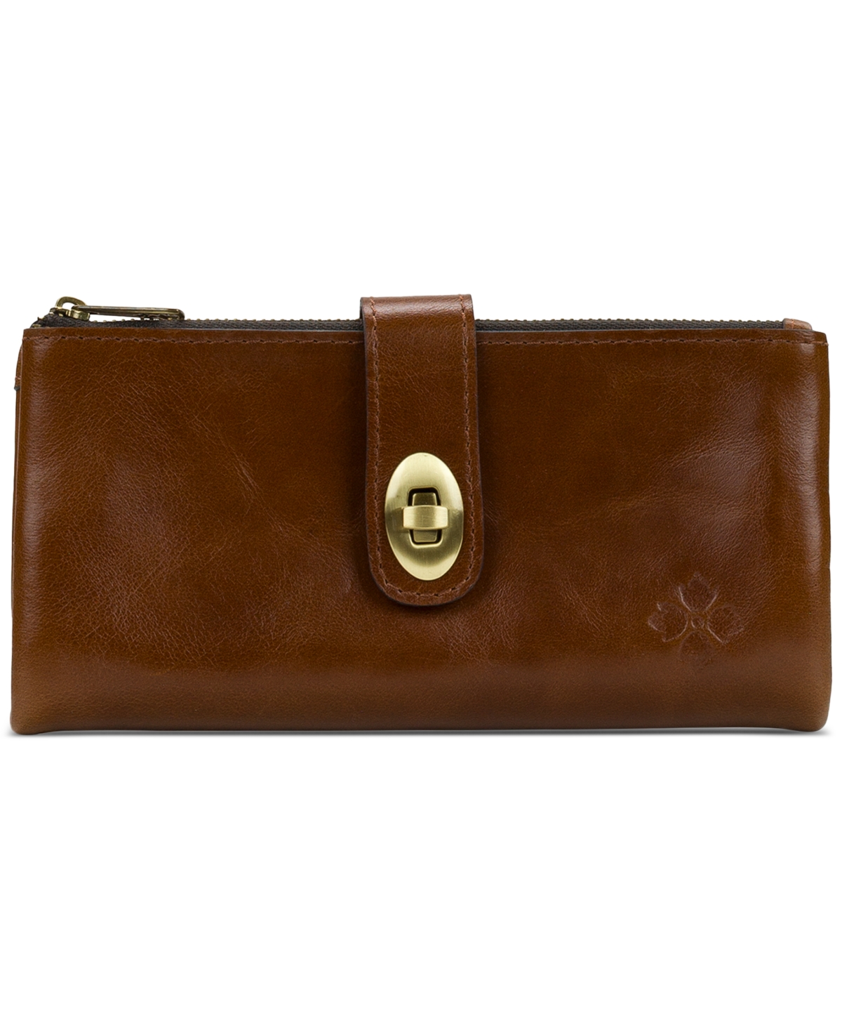 Patricia Nash Annesley Leather Wristlet In Cognac