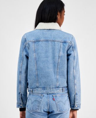 Женская оригинальная джинсовая куртка-дальнобойщик Levi's® с подкладкой из шерпа