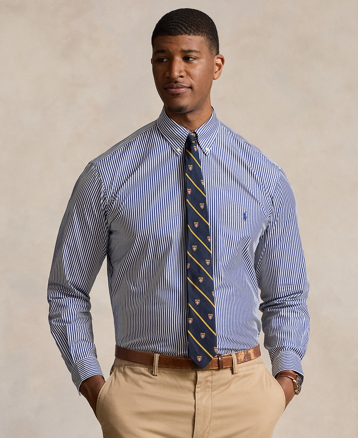 Polo Ralph Lauren Men's Big & Tall Poplin Sport Shirt - Navy