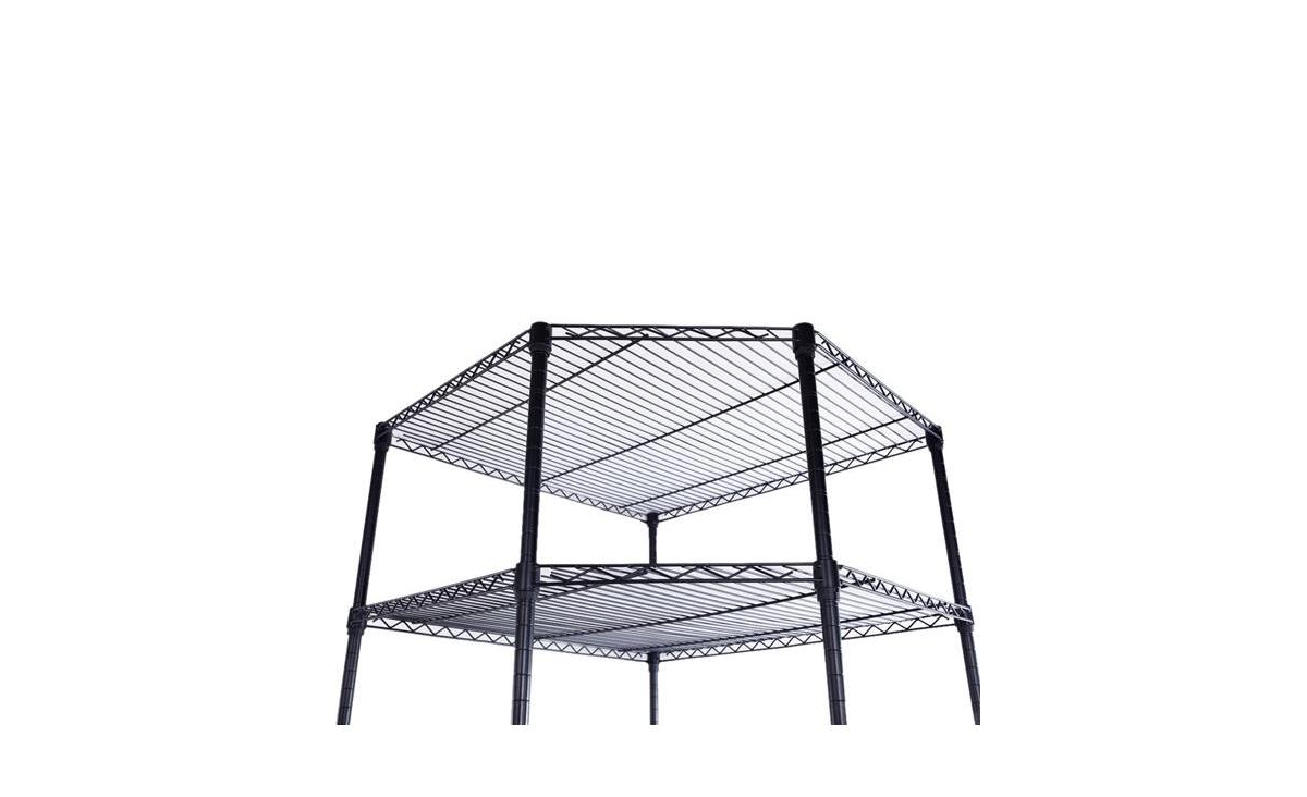 Slickblue 6-Layer Plastic-Coated Polygonal Corner Shelf with 2