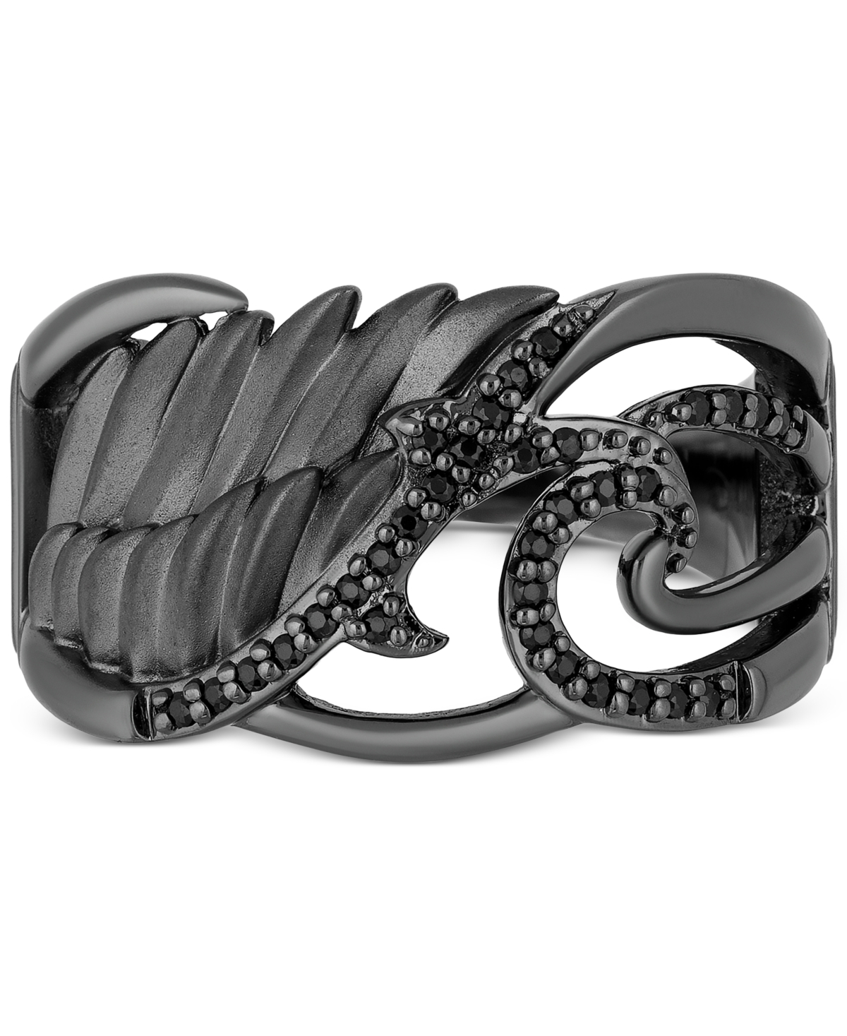 Disney Enchanted Vault Black Diamond Maleficent Ring (1/6 Ct. T.w.) In Black Rhodium-plated Sterling Sliver In Black Rhodium-plated Sterling Silver