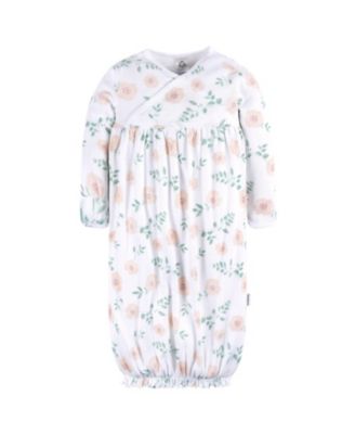 Baby Girls Gowns with Mitten Cuffs, 4-Pack