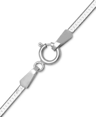 18" Flat Herringbone Chain Necklace (1-1/4mm) in 14k White Gold