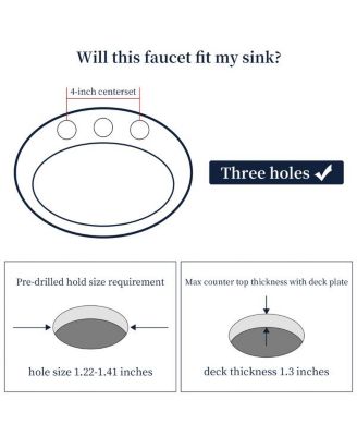 Bathroom Faucet with Pop-Up Drain & Supply Hoses, 2-Handle 360-Degree High Arc Swivel Spout, 6-Inch Centerset Vanity Sink Faucet