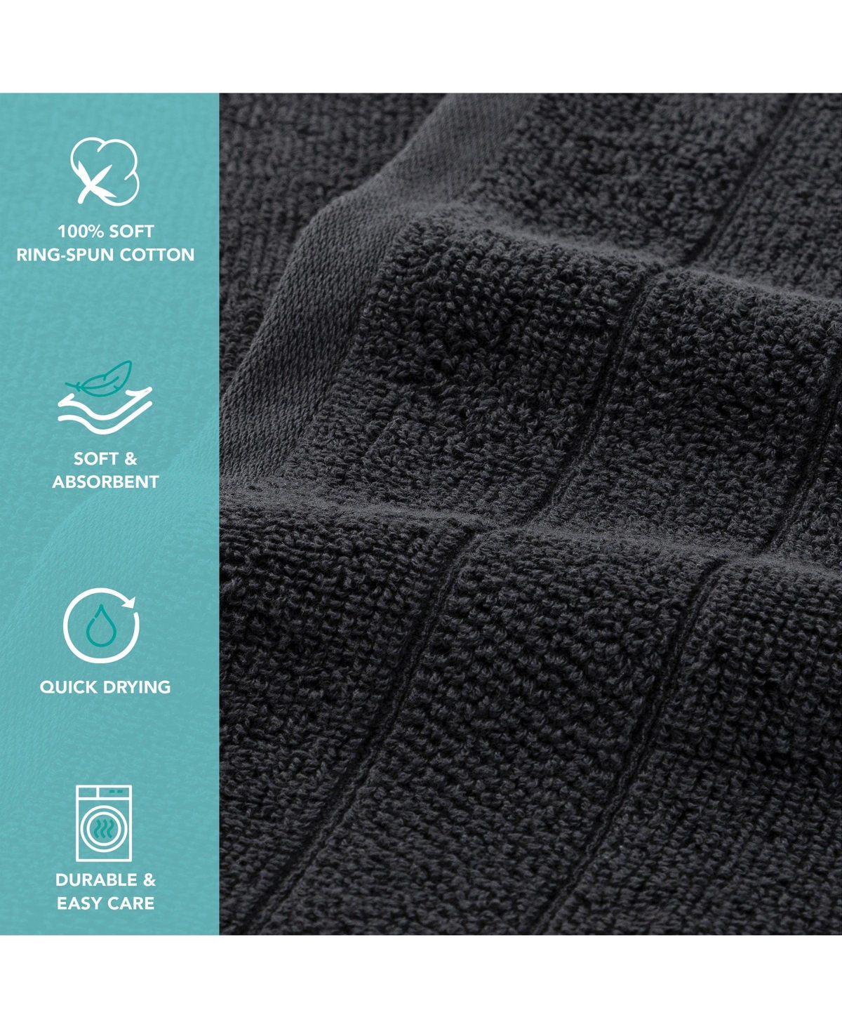 Arkwright Home Family Essentials Washcloths (Pack of 12), 12x12, Cotton