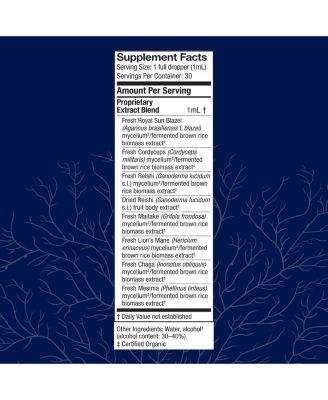 Stamets 7 Extract - 7 Species Blend - Mushroom Supplement for Immune Support with Royal Sun Blazei, Cordyceps, Reishi, Maitake, Lion's Mane, Chaga & Mesim