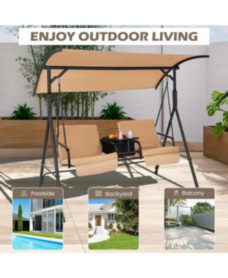 Porch Swing Chair with Adjustable Canopy