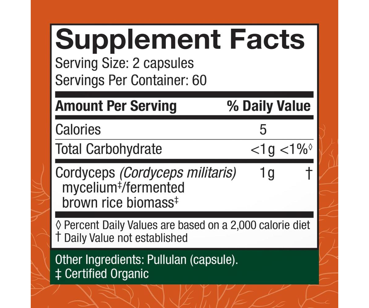 Host Defense Cordyceps Capsules - Immune & Energy Support Supplement