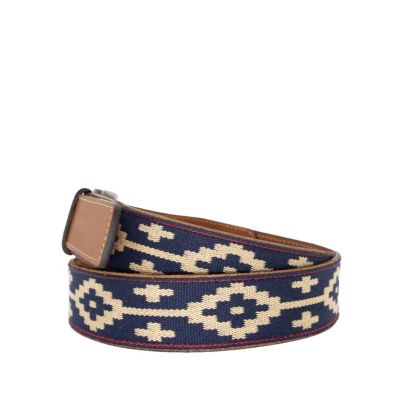 La Matera Men's Paloma Woven Belt Tan