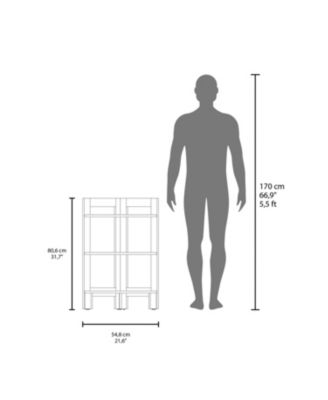 Akutan Side Table with 3 Shelves, 3 Legs, Black Wengue