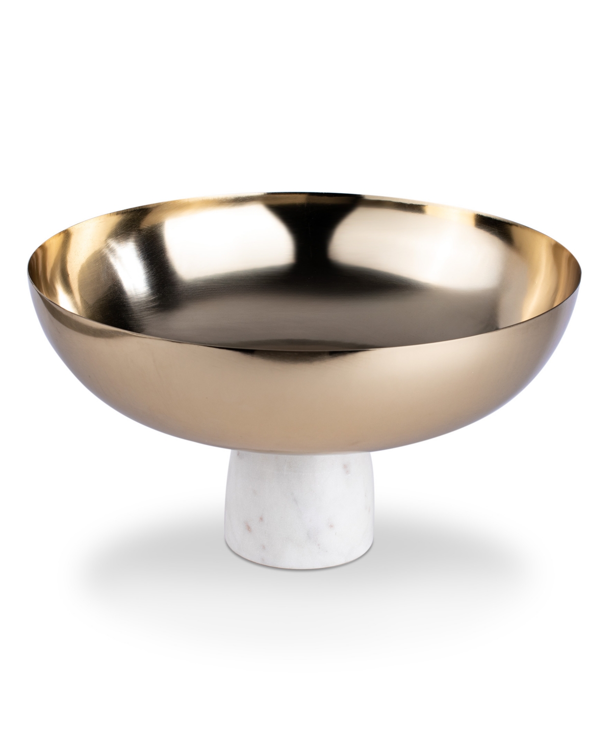 Thirstystone Uptown Pedestal Bowl On Marble Stand In White,gold