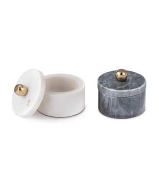 Uptown Marble Lidded Salt & Pepper Cellars