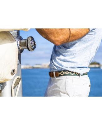 La Matera Men's Bariloche Woven Belt Tan