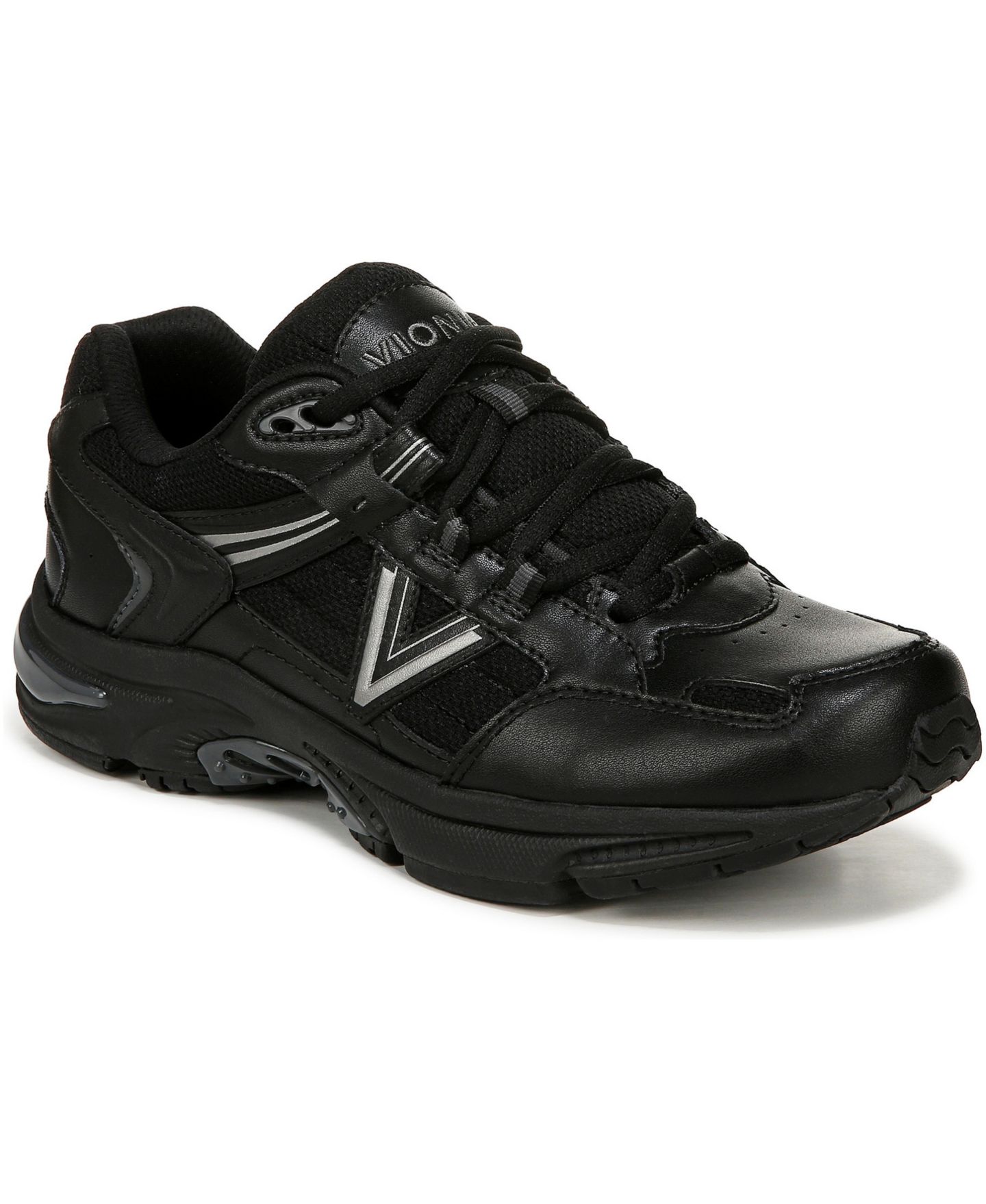 Женские кроссовки Vionic 23Walk 2.0 Walking, цвет: Чёрный кожаный — фото 1