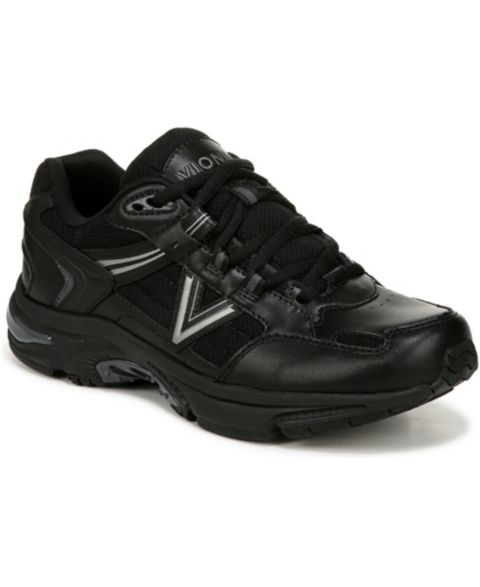 Женские кроссовки Vionic 23Walk 2.0 Walking, цвет: Чёрный кожаный