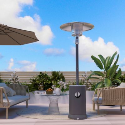 48000 BTU Gray Propane Patio Heater with Cover