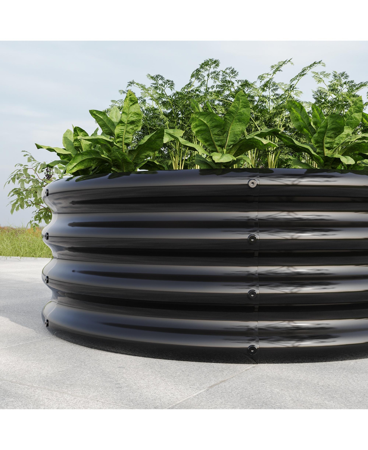 Slickblue 32.08" x 11.4" Tall Round Metal Raised Garden Bed