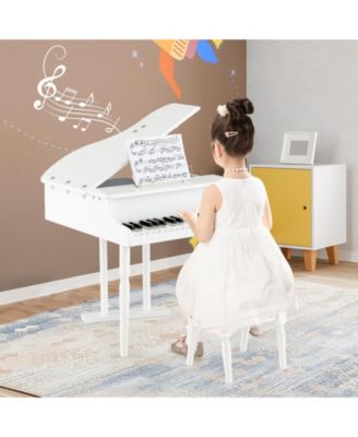 30-Key Kids Piano Keyboard Toy with Bench Piano Lid and Music Rack